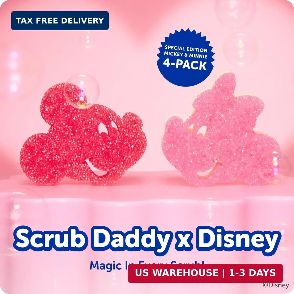 Scrub Daddy Mickey & Minnie Mouse Dish Sponges - Includes 2 Scrub Daddy Kitchen