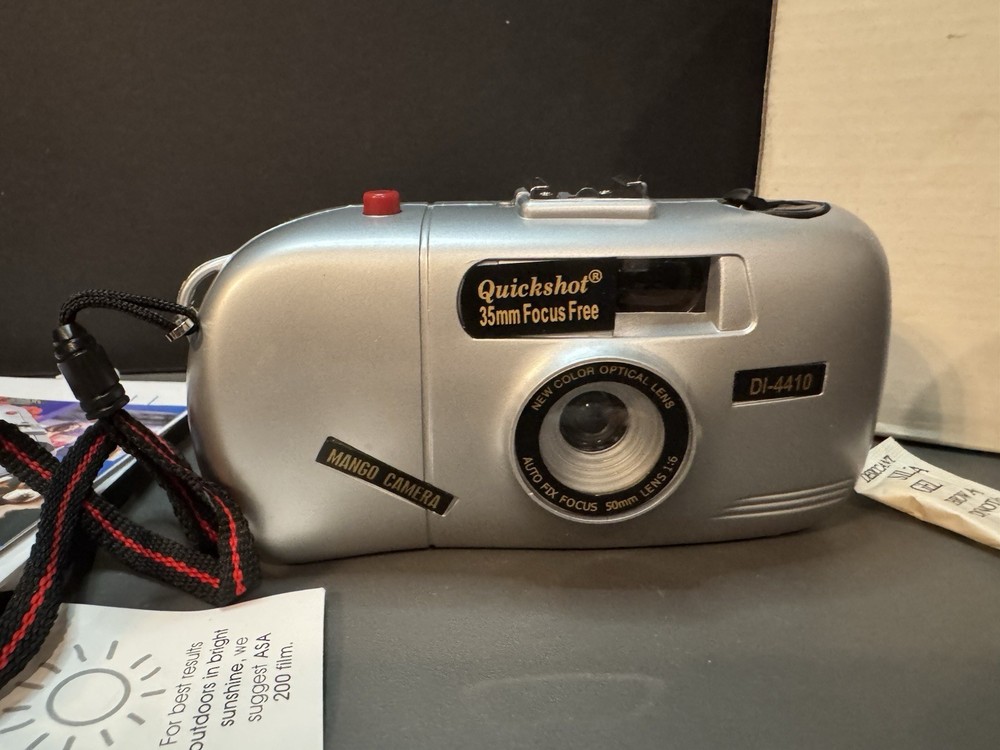 Vintage 35mm Focus Free Mango Camera W/Paperwork,Case & Box