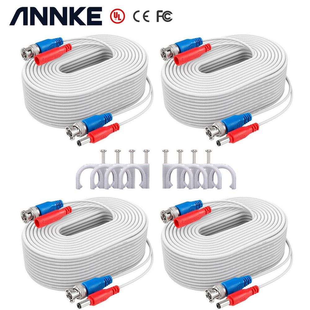 ANNKE 25/60/100ft Extension Cord Security Camera System Video DC Power Cable BNC