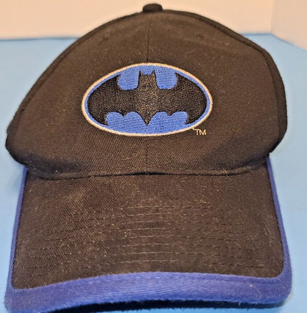Vintage Batman DC Comics Snapback Cap Hat 2000 Dark Knight Comic Book blue black