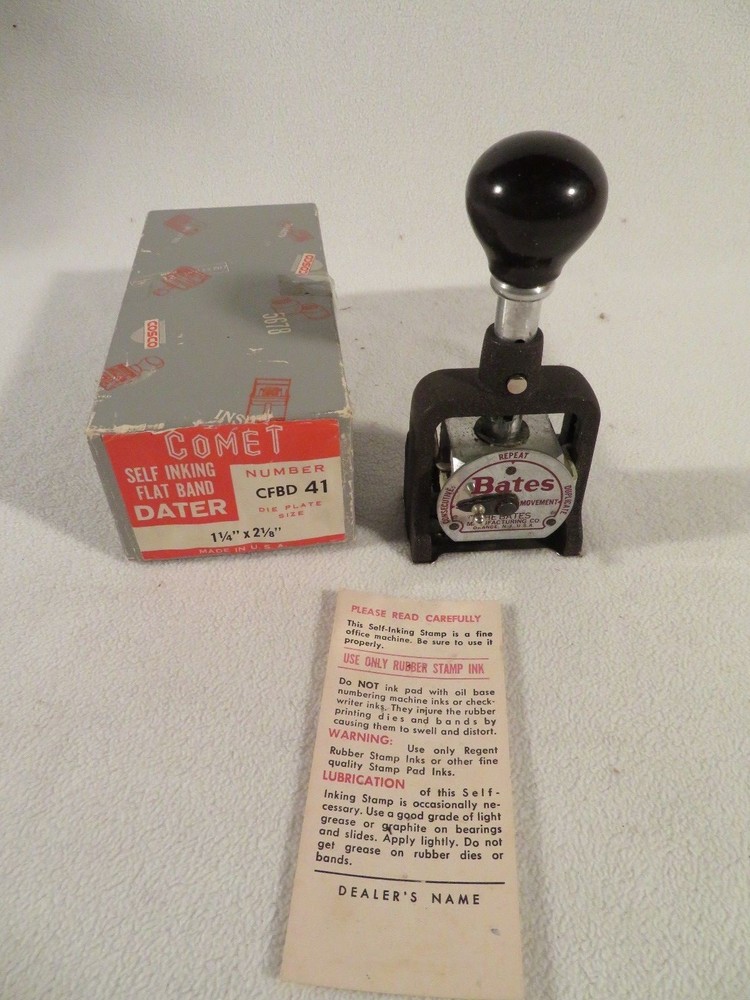 Vintage Bates Style E Wheels 6 Numbering Machine Multiple Movement Stamp