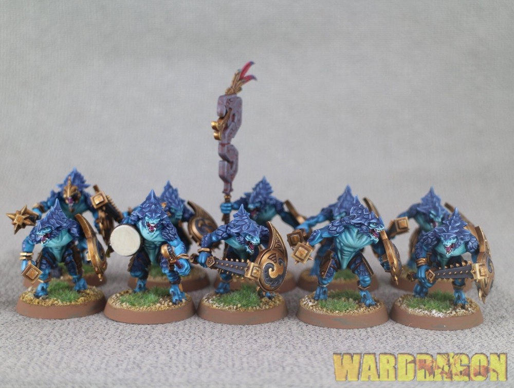 Warhammer AOS WDS painted Seraphon SAURUS WARRIORS w81