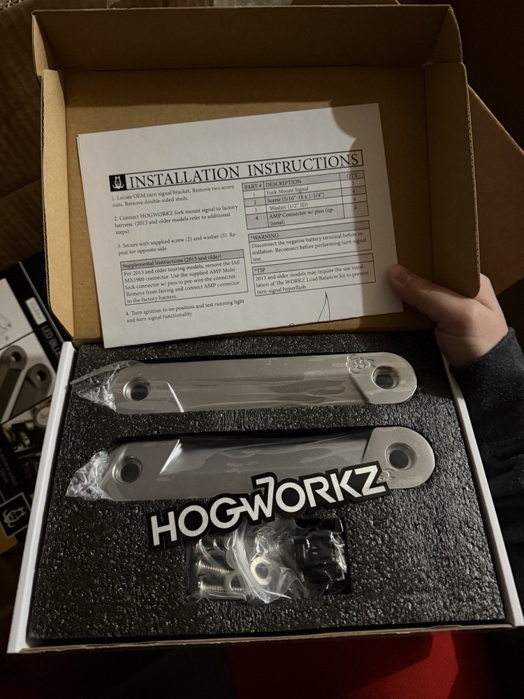HogWorkz Touring LED Billet Fork DRL/Turn Signals Chrome