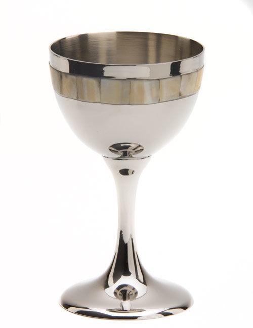 Mother of Pearl Kiddush Cup With Stem