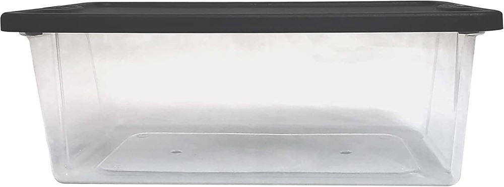 Stackable Clear Storage Bins w/ Lids, 6 Qt, 10-Pack