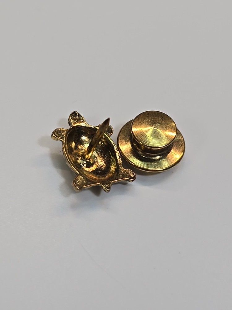 Turtle Lapel Pin Gold Color Metal Very Small