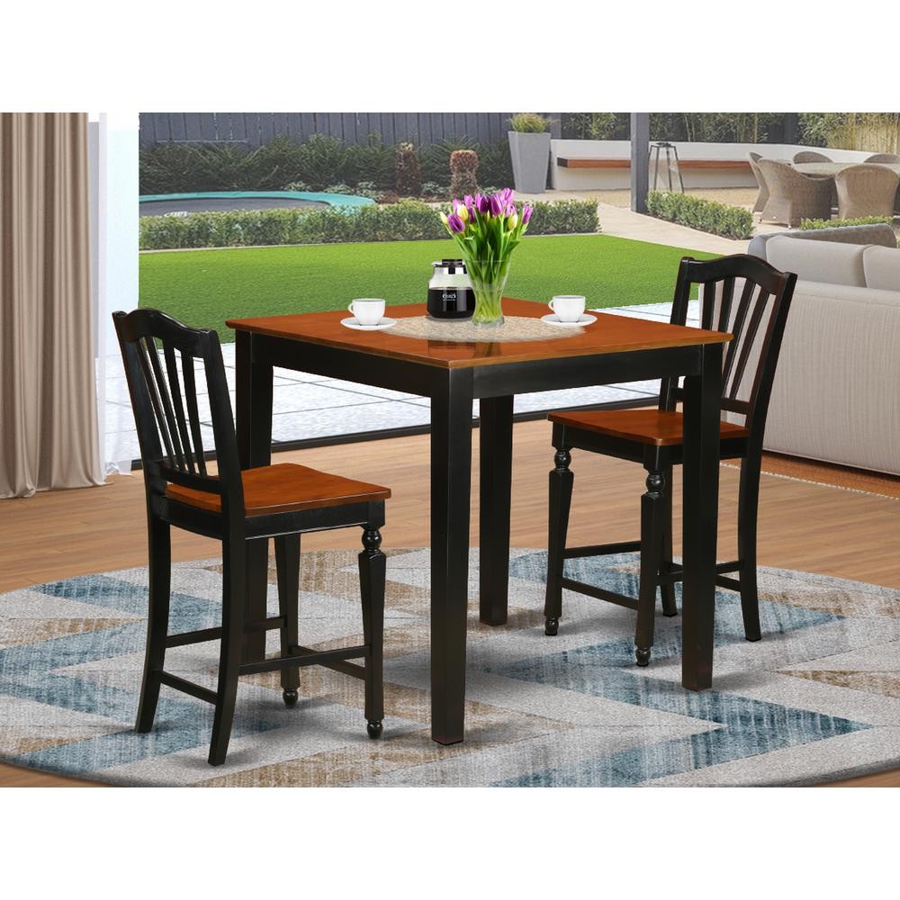 3 Pc counter height Dining room set-pub Table and 2 Kitchen Chairs.