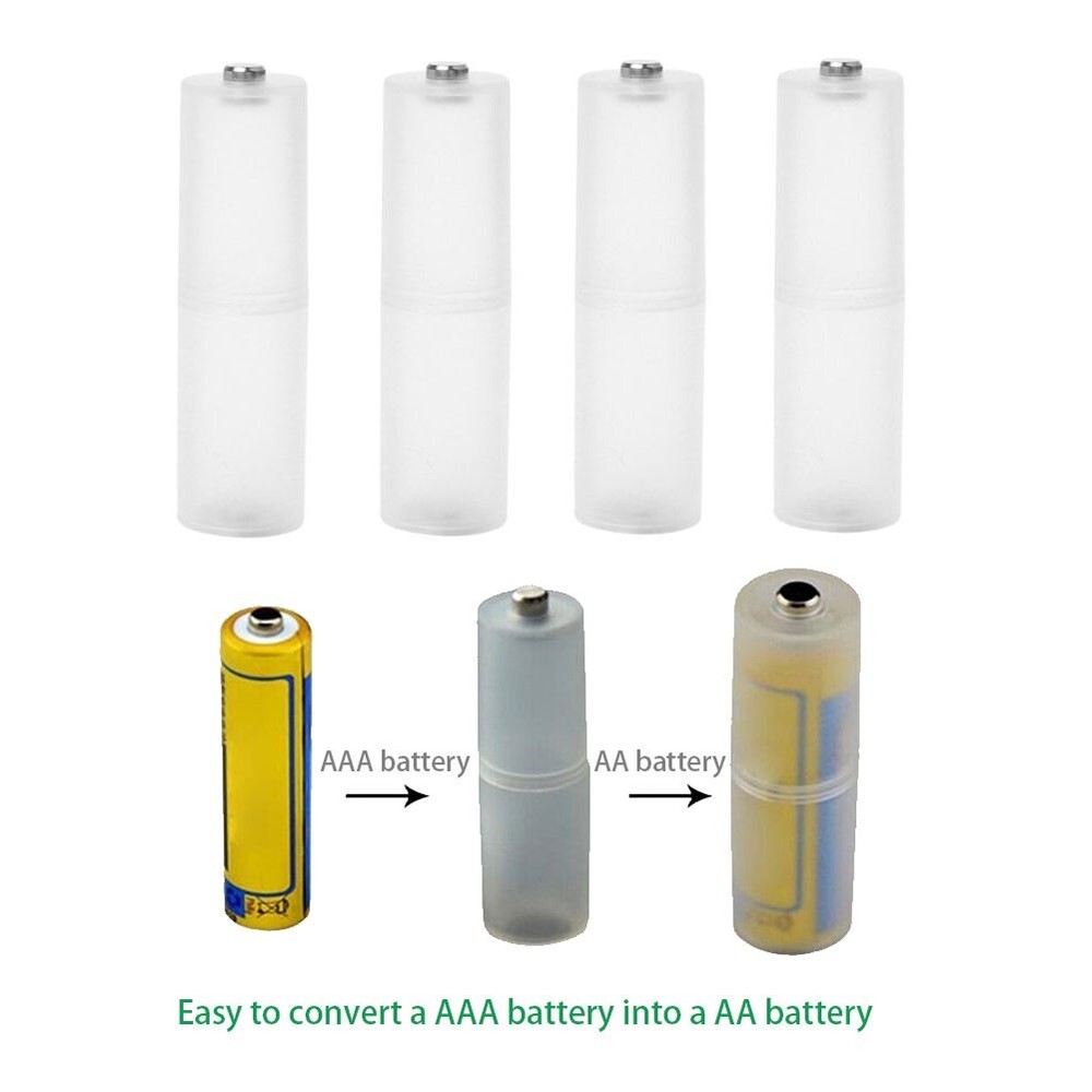 18Pcs AAA to AA Size Battery Converter Case Adapter Plastic Battery Holder Case