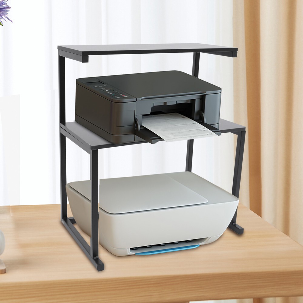 3-Tier Table Storage Shelf Home Office Desktop Storage Rack Desk Printer Stand