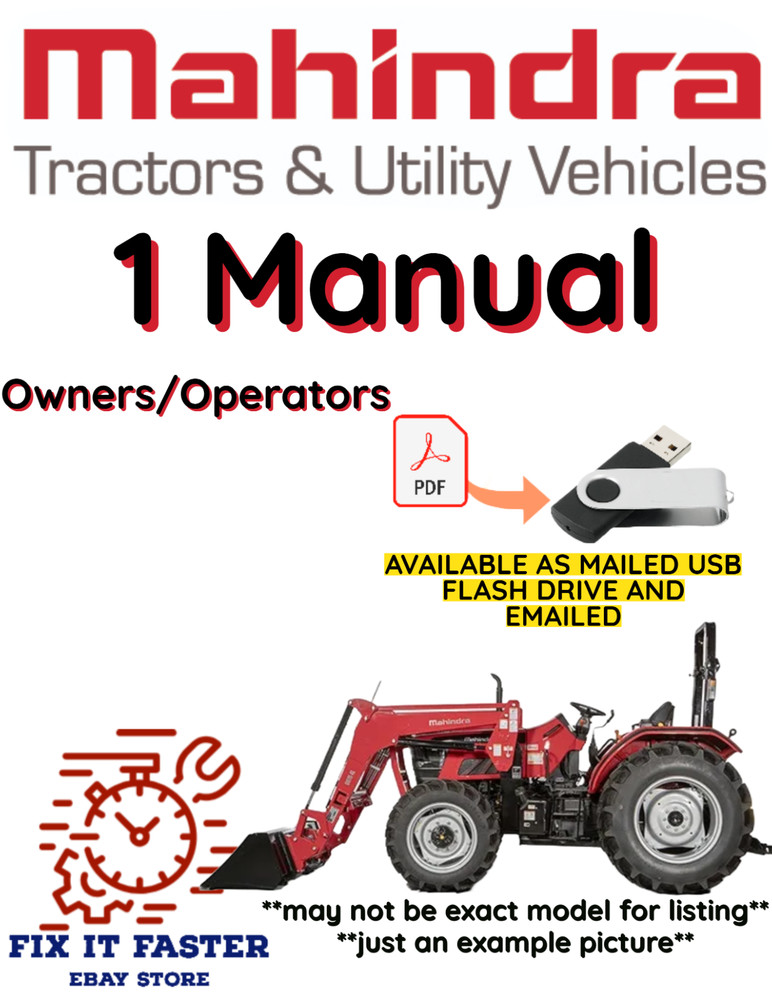 MAHINDRA 5145 TIER 4 TRACTOR MANUAL OPERATORS OWNERS PDF ON USB