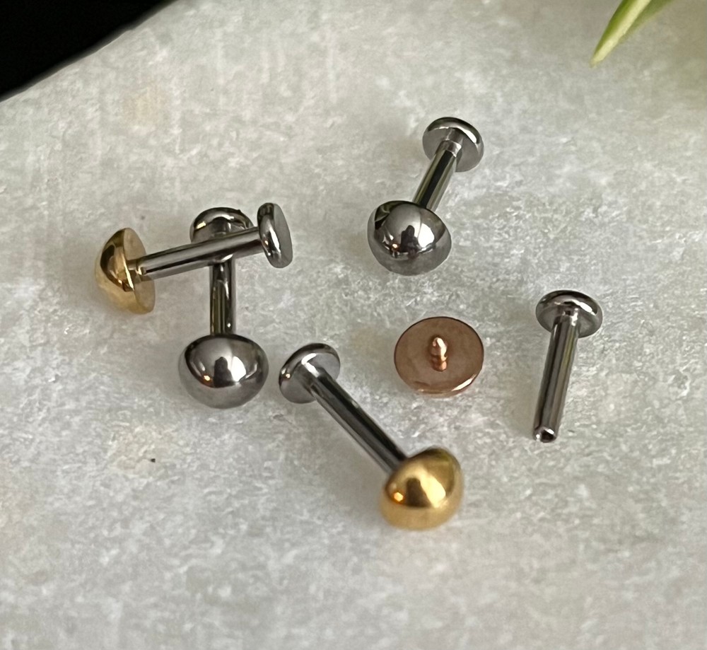 1pc Dome Top 16g Titanium Labret Monroe Stud Lip Ring Helix Ear Cartilage