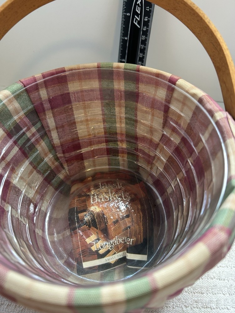 Longaberger 2000 Retired Small Fruit Basket Combo #13005 Liner & Protector