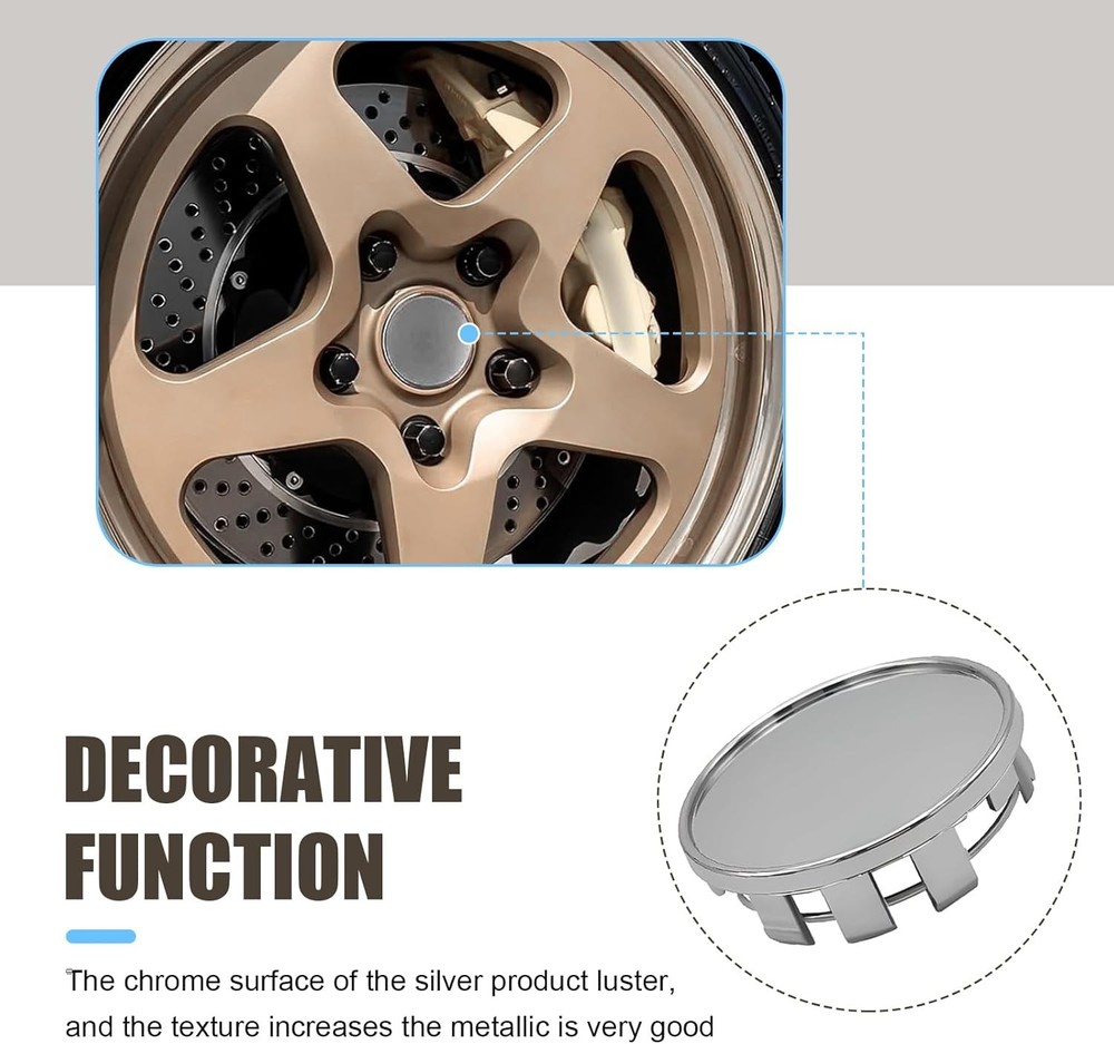 4 Pack Wheel Center Caps - ABS Hubcaps for Rust & Moisture Protection
