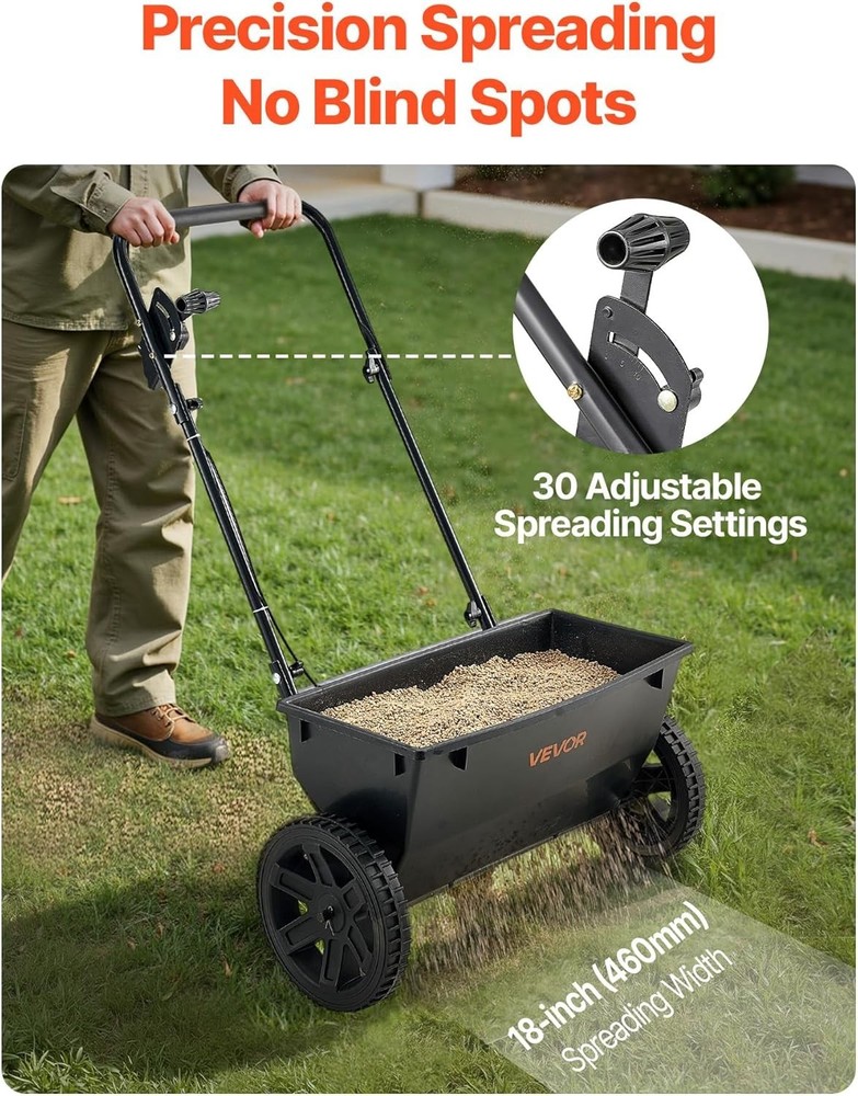Efficient 50LB Push Spreader with Adjustable Settings - Ideal for Every Garden