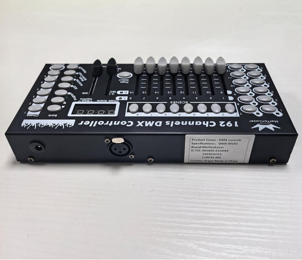Compact 192-Channel DMX Controller with LCD Display for Stage Lighting Mastery