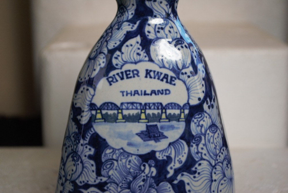 River Kwae Thailand deflt blue decorative bottle unmarked