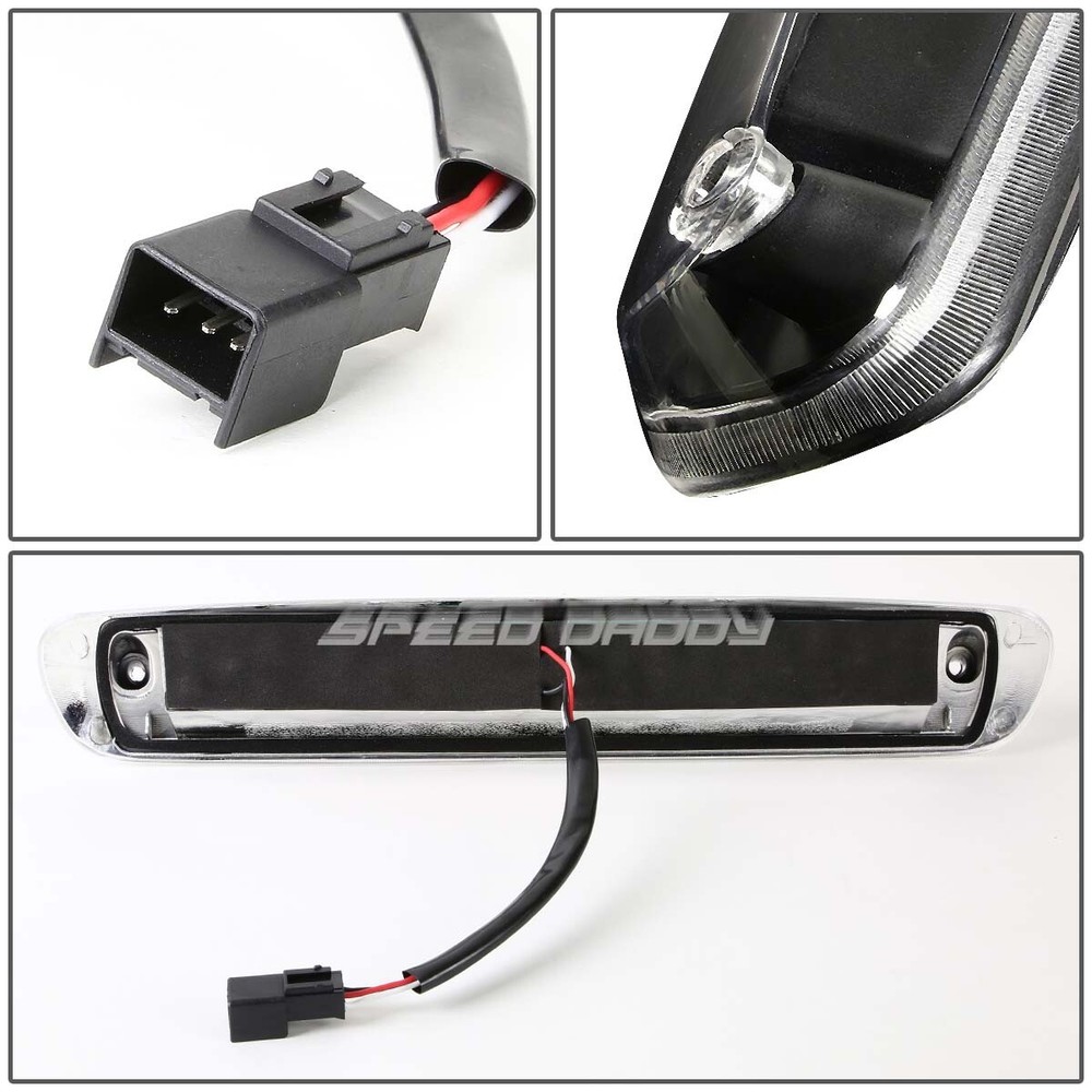 FOR 07-14 CHEVY SILVERADO 3D C-BAR TAIL+LED 3RD THIRD BRAKE/CARGO LIGHT BLACK