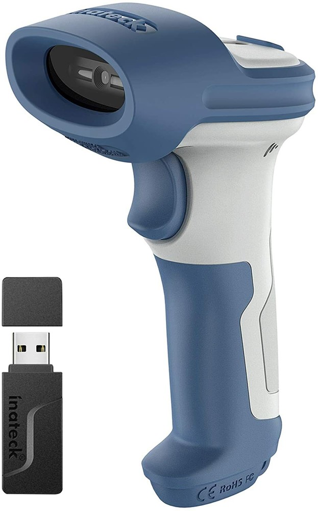 Inateck 2D Wireless Barcode Scanner 2.4Ghz GS1 Barcode Reader Gun Bluetooth 5.0