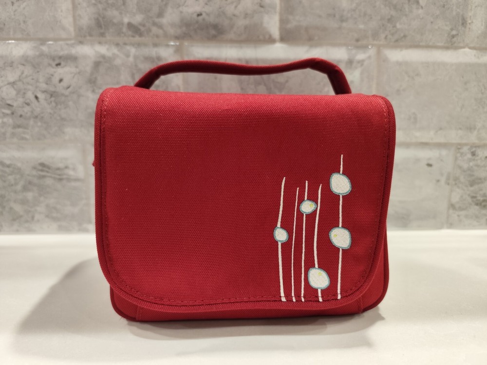 Red and White Digital Camera Camcorder Carry Bag Protective Cushioned Storage