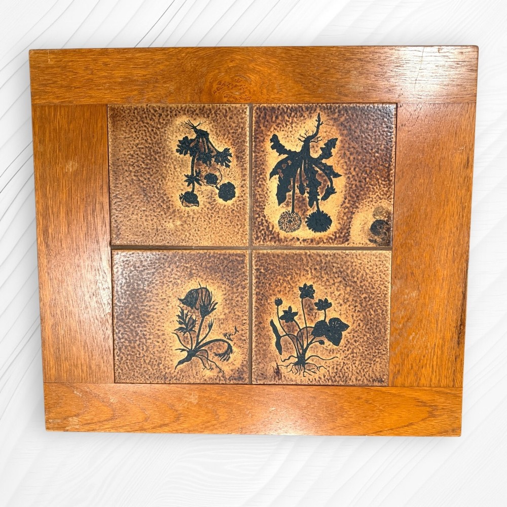 Trioh Danish Modern Set of Three Tile Top Teak Nesting Tables