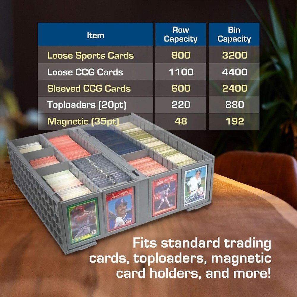 Storage Bin for Trading Cards - 3200 Capacity, Dustproof & Stackable