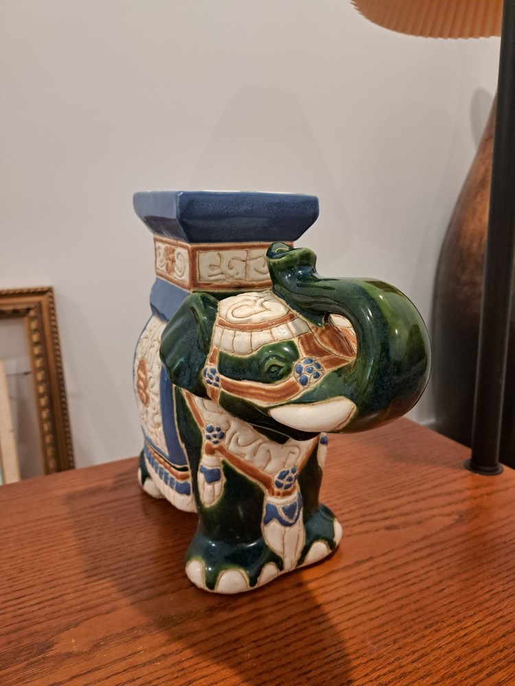 Vintage Ceramic Chinese Elephant Garden Stool
