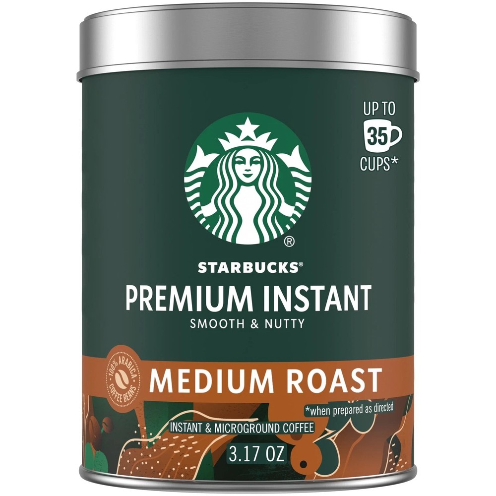 Starbucks, Instant Coffee, Premium Medium Roast, 3.17 oz