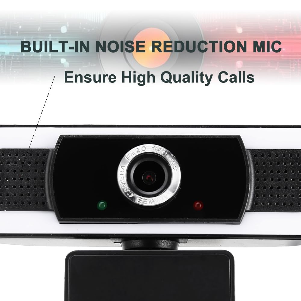 Webcam with Microphone, 1080P auto Zoom, Software Control & Privacy Cover, US...