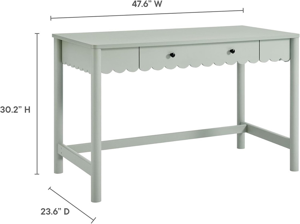 Sage Emmeline Scallop Desk - Elegant Design for Your Workspace