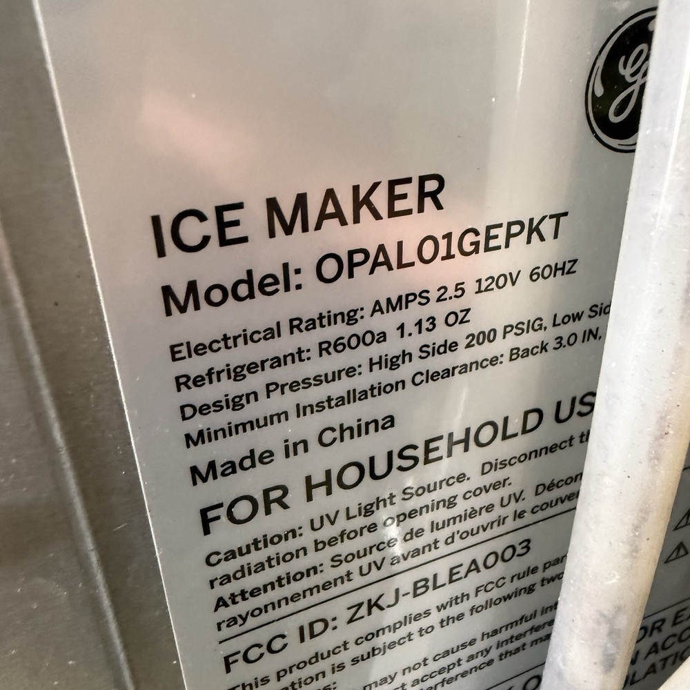 E1 GE Profile Opal Nugget Ice Maker with side tank