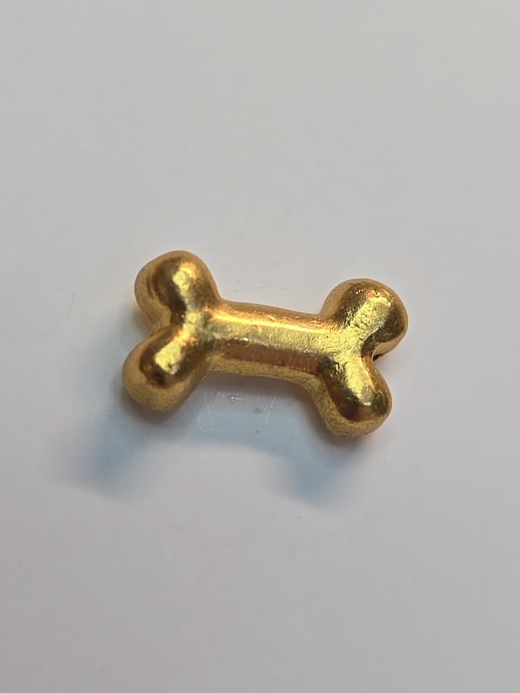 Dog Bone Lapel Pin Gold Color Very Small