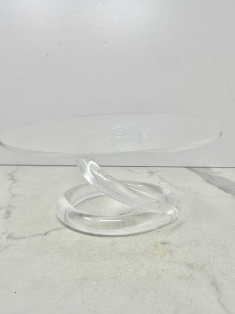 Mid Century Modern LUCITE Spiral Cake Stand Plate 11"