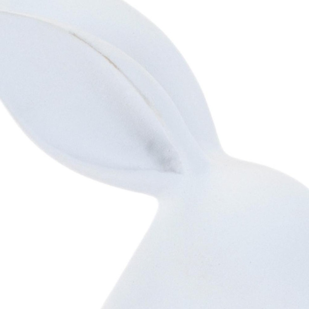 Set of Two White Polyresin Rabbit Figurines