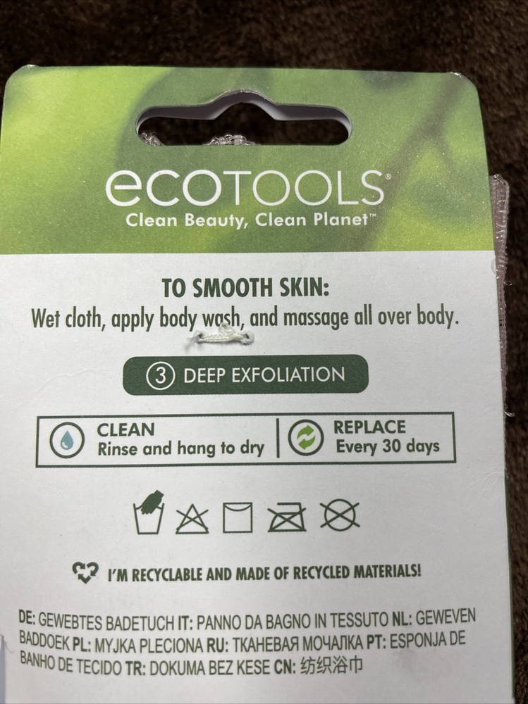 EcoTools Clean Beauty Clean Planet Exfoliating Light Pink Bath Cloth