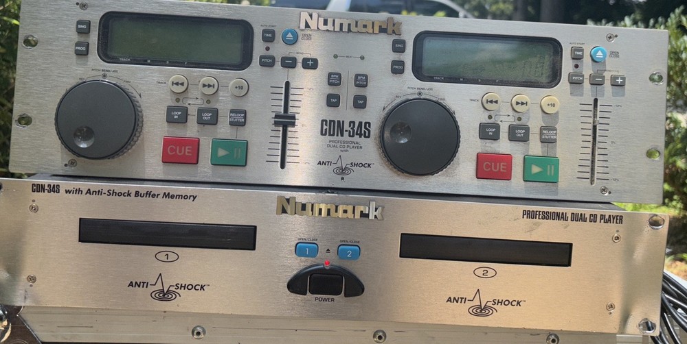 Tested NUMARK CDN-34S DJ PROFESSIONAL DUAL CD PLAYER + Controller Wire 1 Cd Work