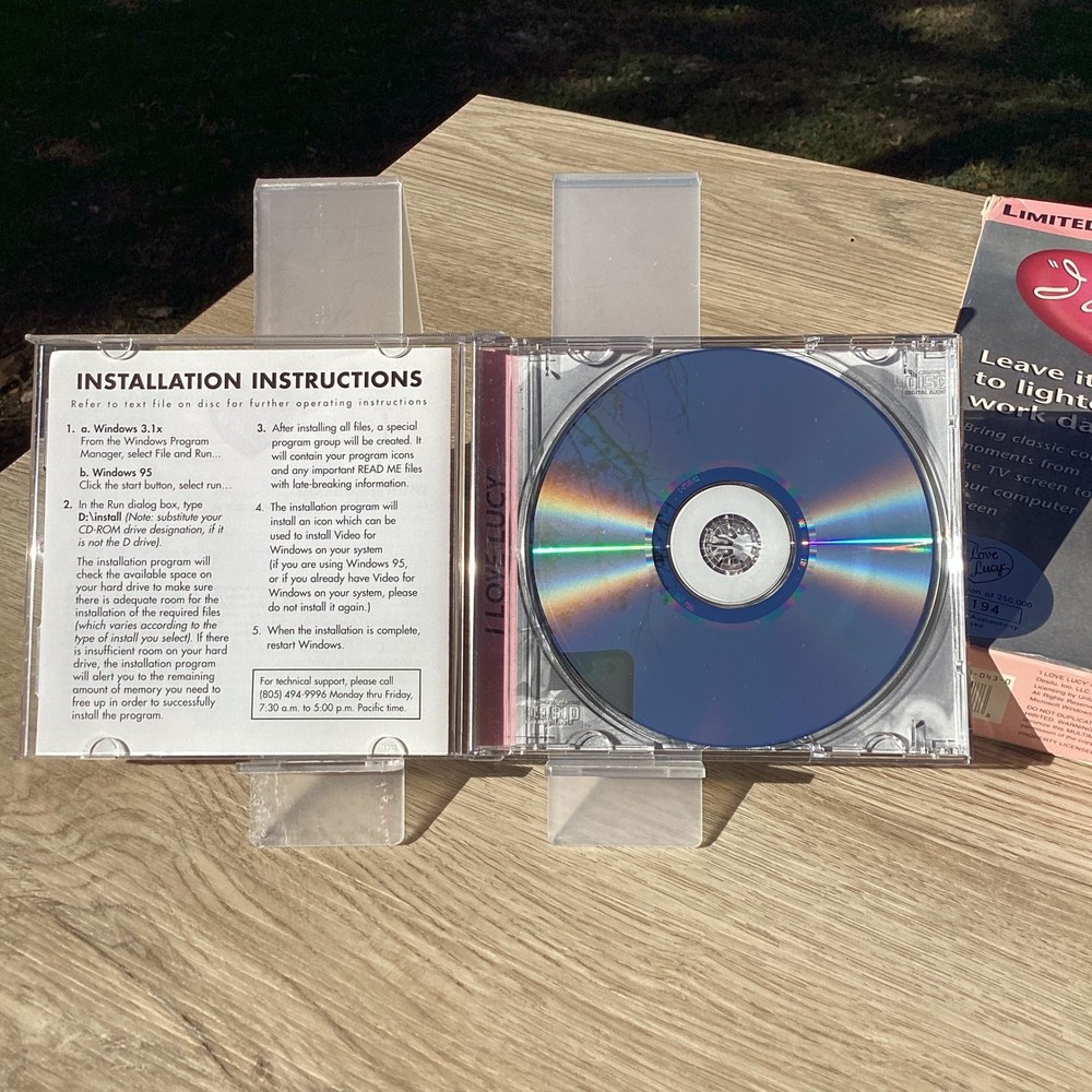 I Love Lucy Limited Edition Utility CD ROM Windows Software Numbered