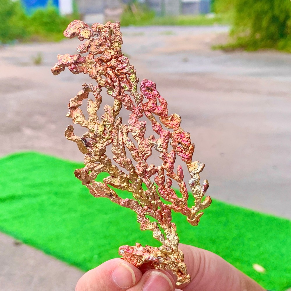 63G Rare!!! iridescent Native Copper crystal mineral specimen