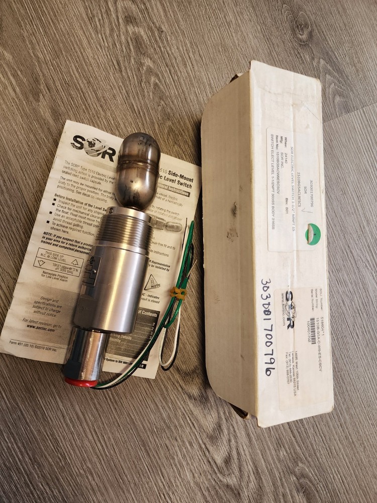 SOR Level Switch 1510B-G5A-C-W9-ES-CSCV Float Level Switch 110v