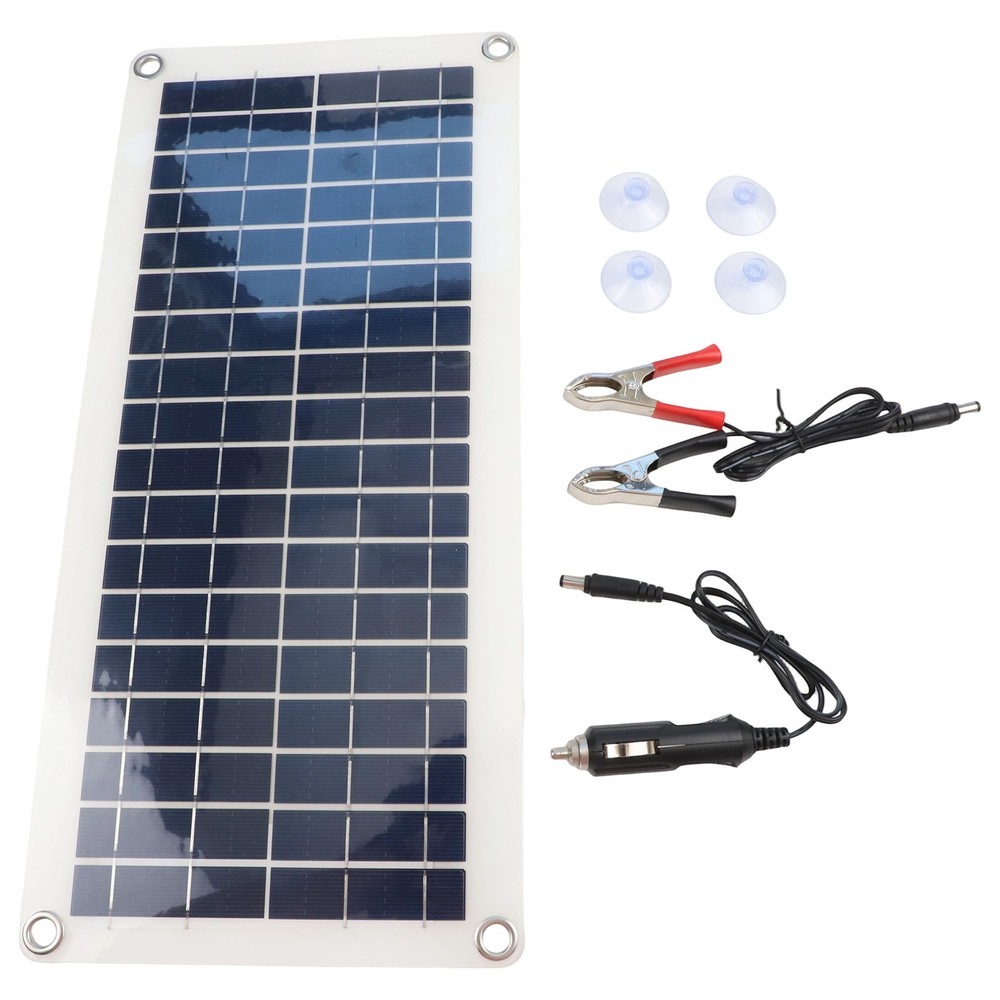 Flexible Solar Panel Kit with Dual USB Ports Charge Devices Simultaneously
