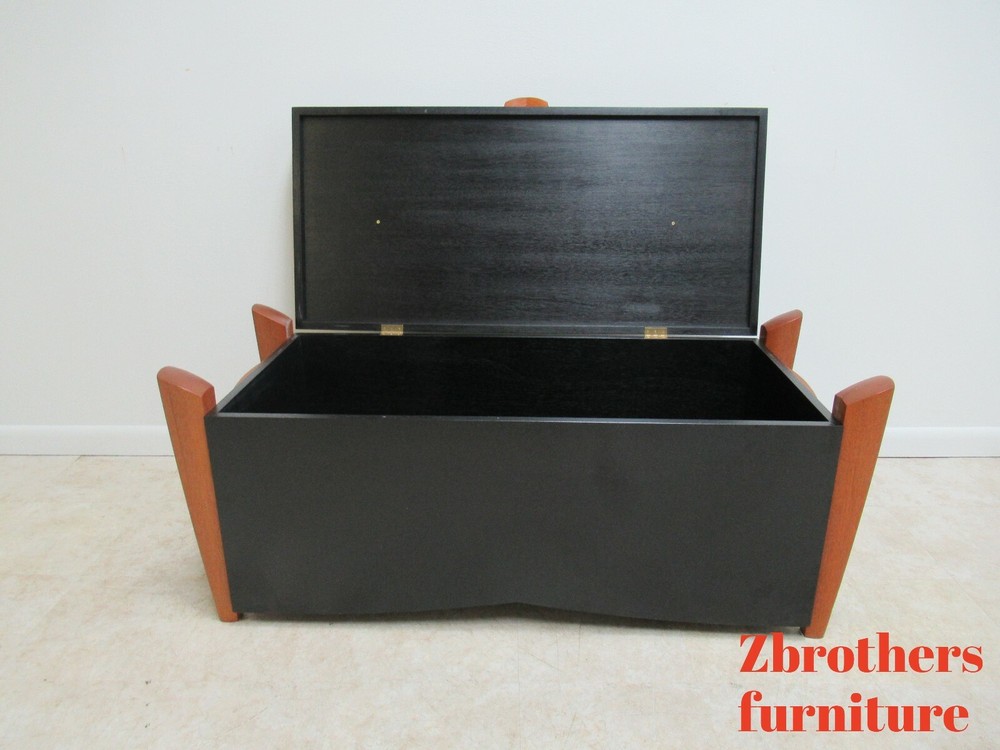 Custom Designer Post modern Teak Trunk Blanket Chest Bench Coffee table