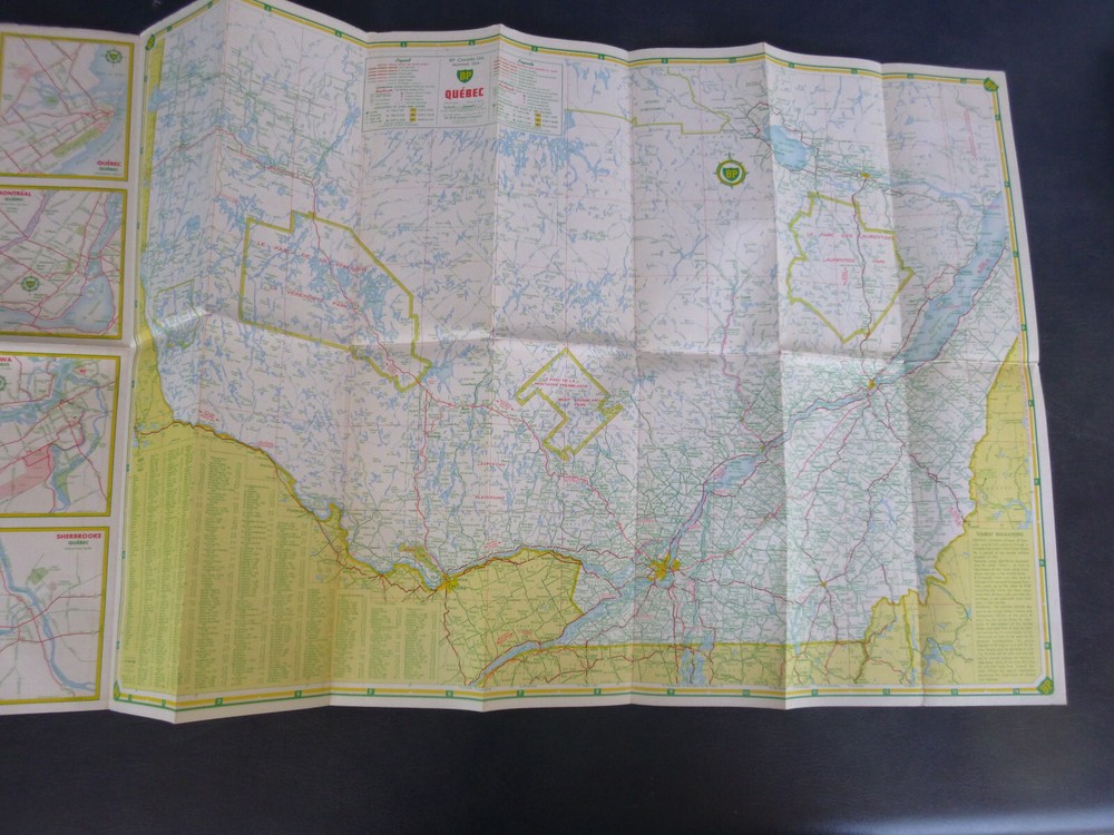 1958 Quebec Canada road map BP oil
