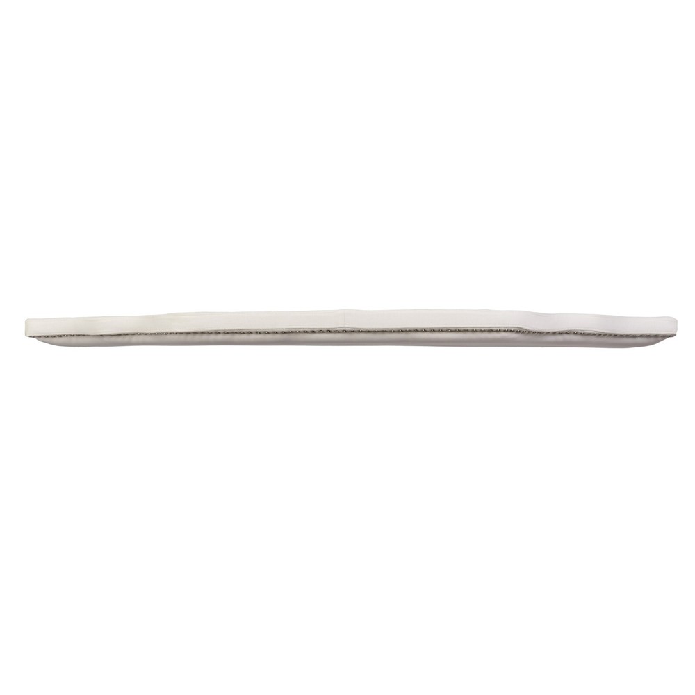 Soleil Studded Edge Ivory Fabric Queen/Full Headboard