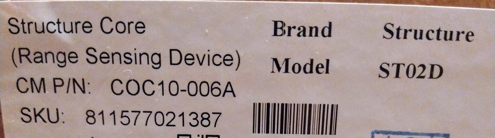 Occipital Structure CORE Sensor Model ST02D Depth Camera 3D Type C OEM