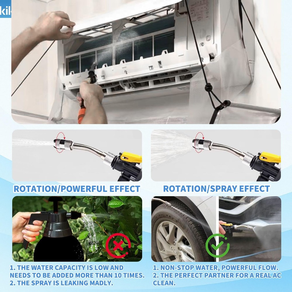 Mini Split Cleaning Bag Kit with Double Hose Drain, Double Bracket,Uniquely D...