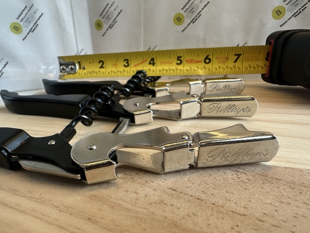 3-Pk Pulltap's Professional Double-hinged Waiter's Corkscrew with Pulltap's Logo