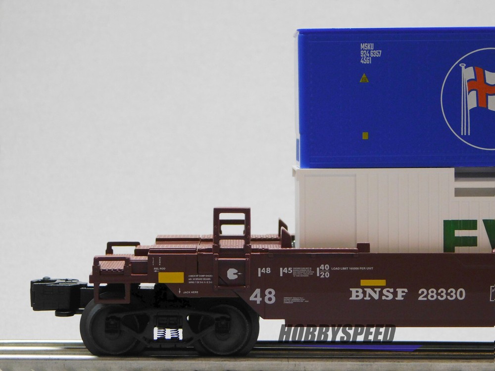 LIONEL BNSF MAXI STACK W/ CONTAINER LOAD freight train flatcar flat 2328330 NEW