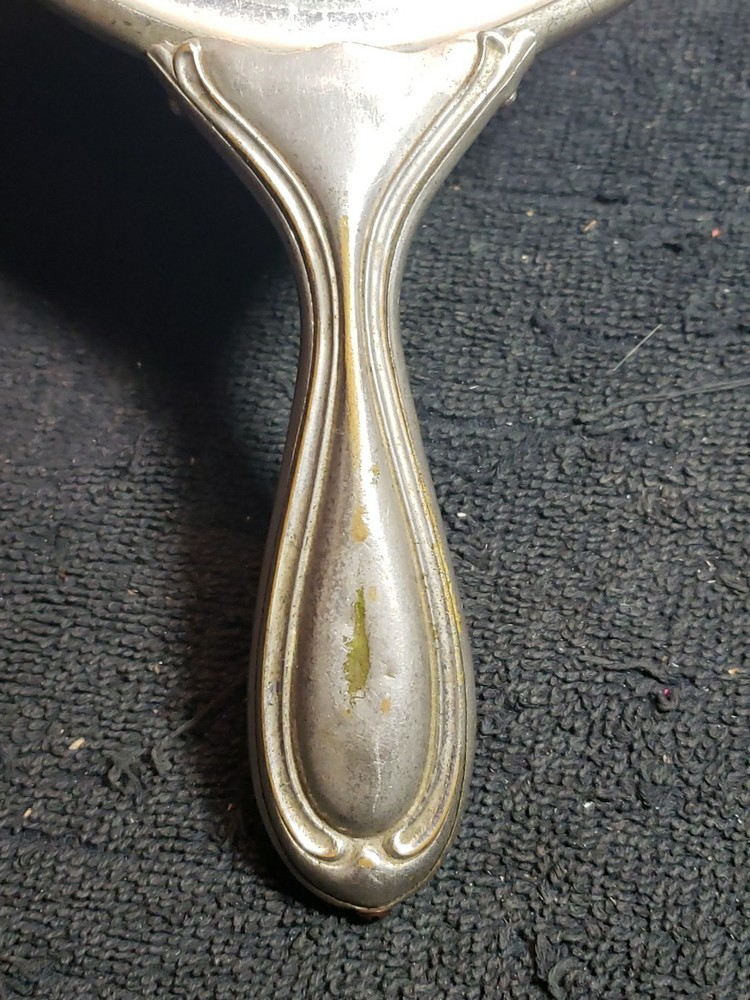 Antique "G.SILVER" Smooth handheld Vanity MIRROR