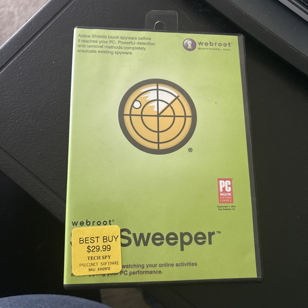 Webroot Software Spy Sweeper 3.0 CD-ROM Stop Spyware Computer Software Sept 2004