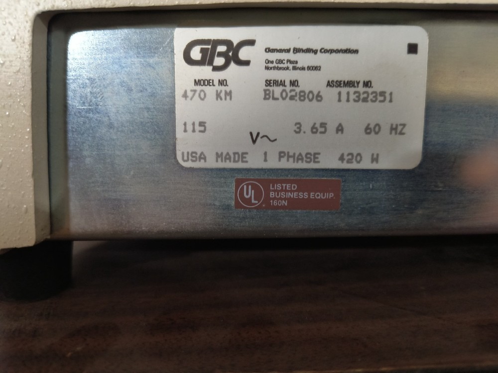General Binding Corp (GBC) Model 470 KM