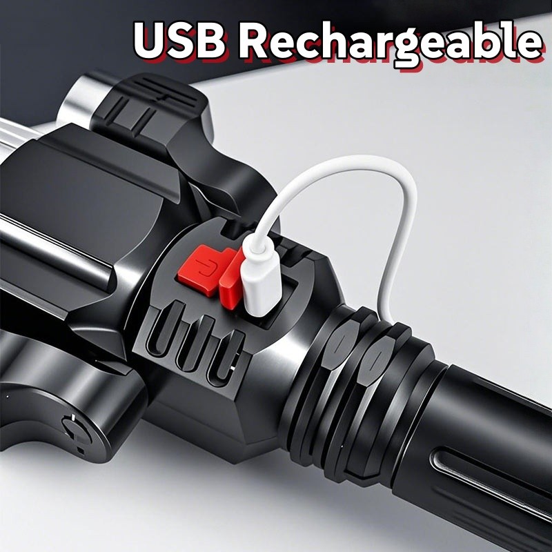 2PACK Super Bright 3-LED Flashlight Rechargeable Tactical Flashlights Work Light